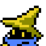 A pixel art Black Mage